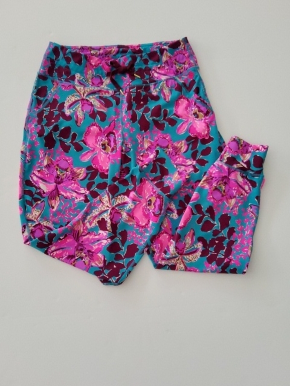 Lilly Pulitzer Turquoise & Pink Floral Leggings